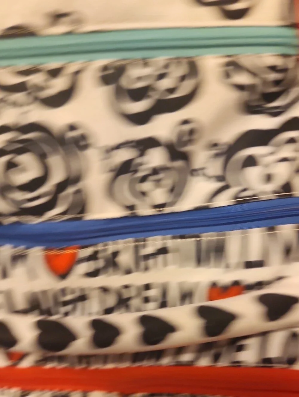 Brighton Red, Blue, White LOVE Graphic Roll Jewelry Pouch (Nwt)